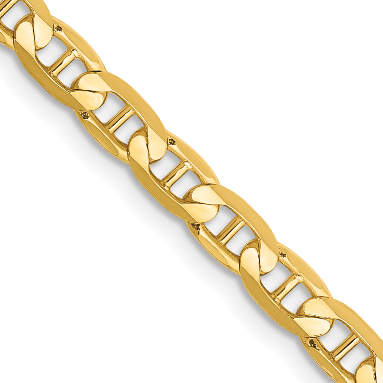 3.75mm 14K Yellow Gold Concave Anchor Chain - Sophia Jewelers