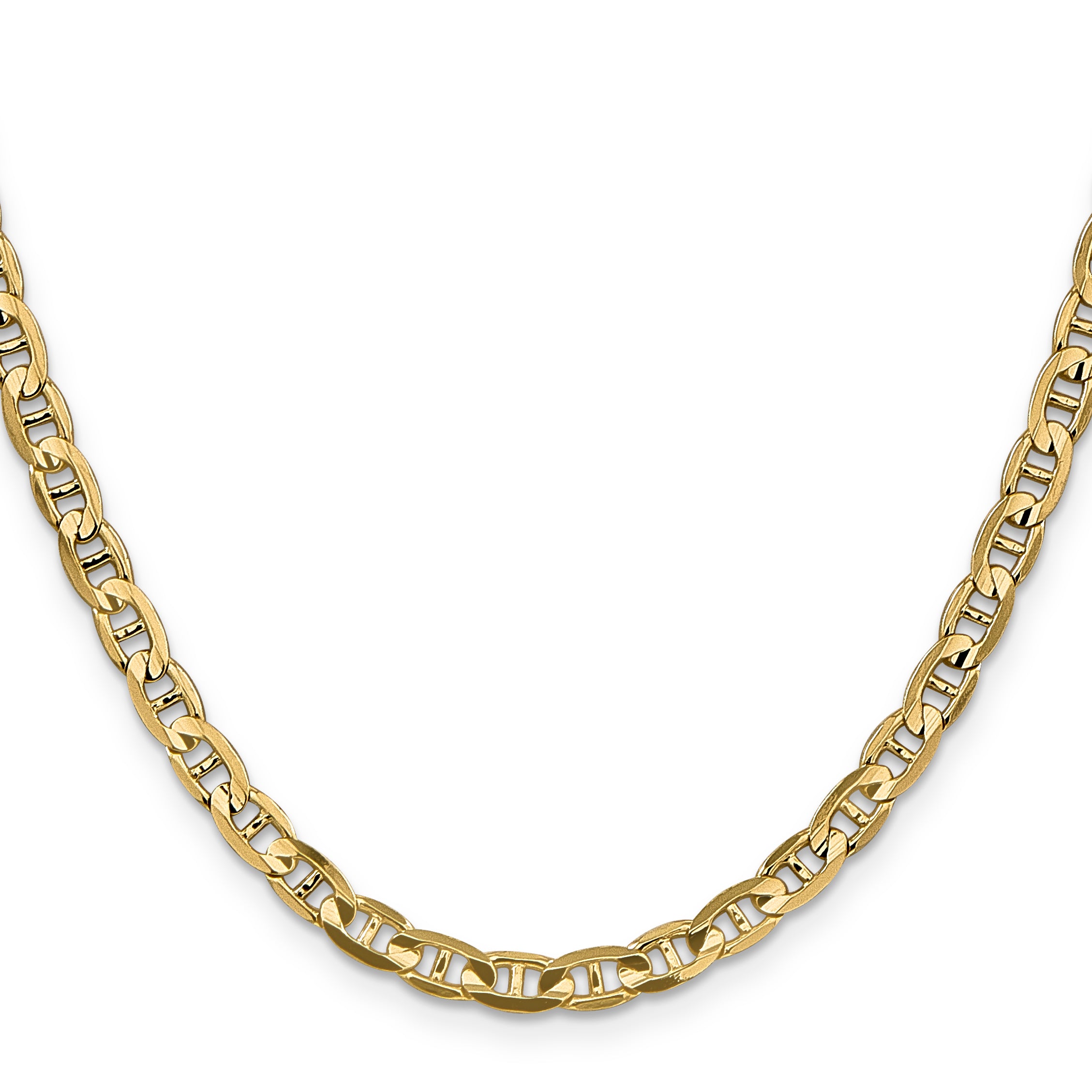 14K 26 inch 4.5mm Concave Anchor with Lobster Clasp Chain