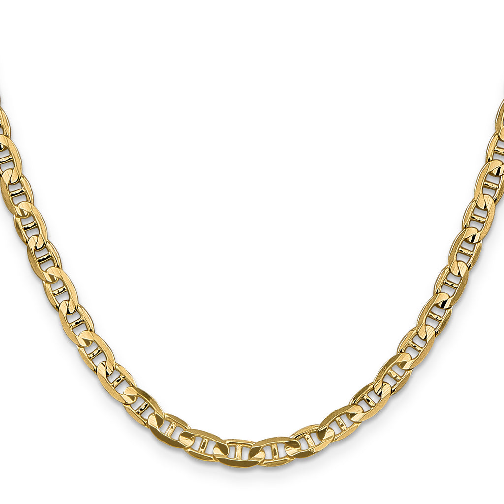 14K 26 inch 4.5mm Concave Anchor with Lobster Clasp Chain