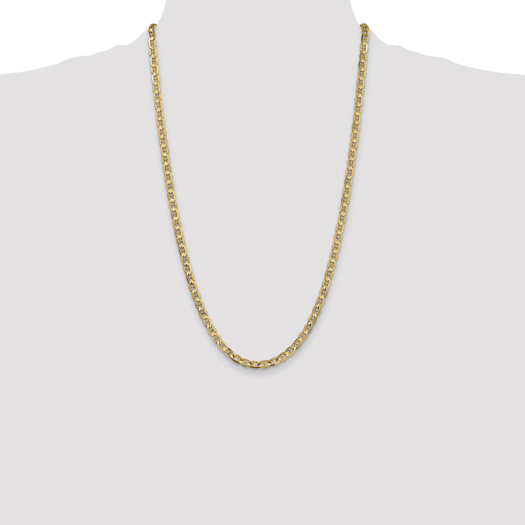 14K 26 inch 4.5mm Concave Anchor with Lobster Clasp Chain