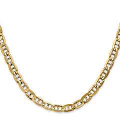14K 26 inch 5.25mm Concave Anchor with Lobster Clasp Chain