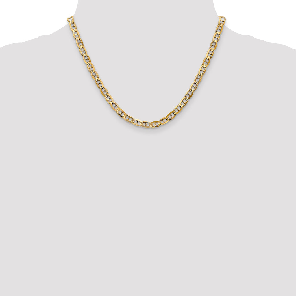 5.25mm 14K Yellow Gold Concave Anchor Chain - Sophia Jewelers