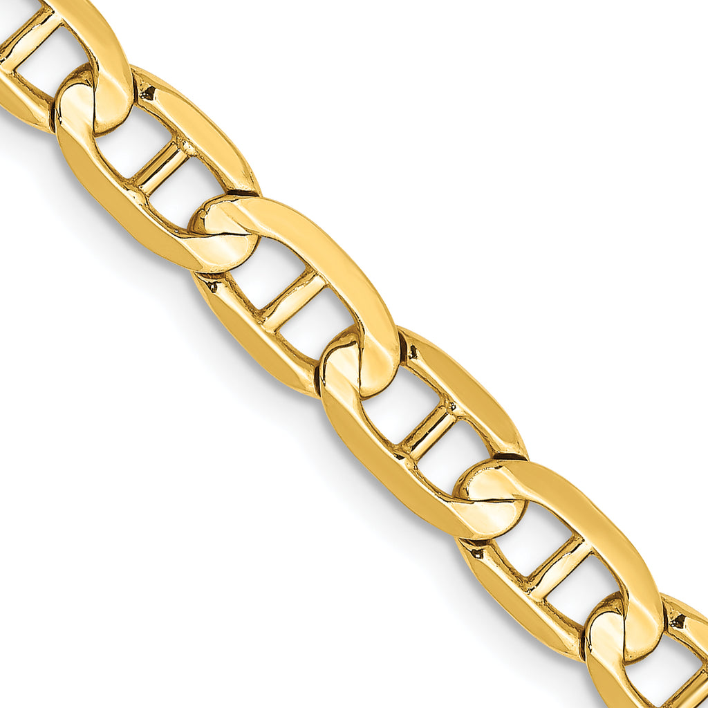 5.25mm 14K Yellow Gold Concave Anchor Chain - Sophia Jewelers