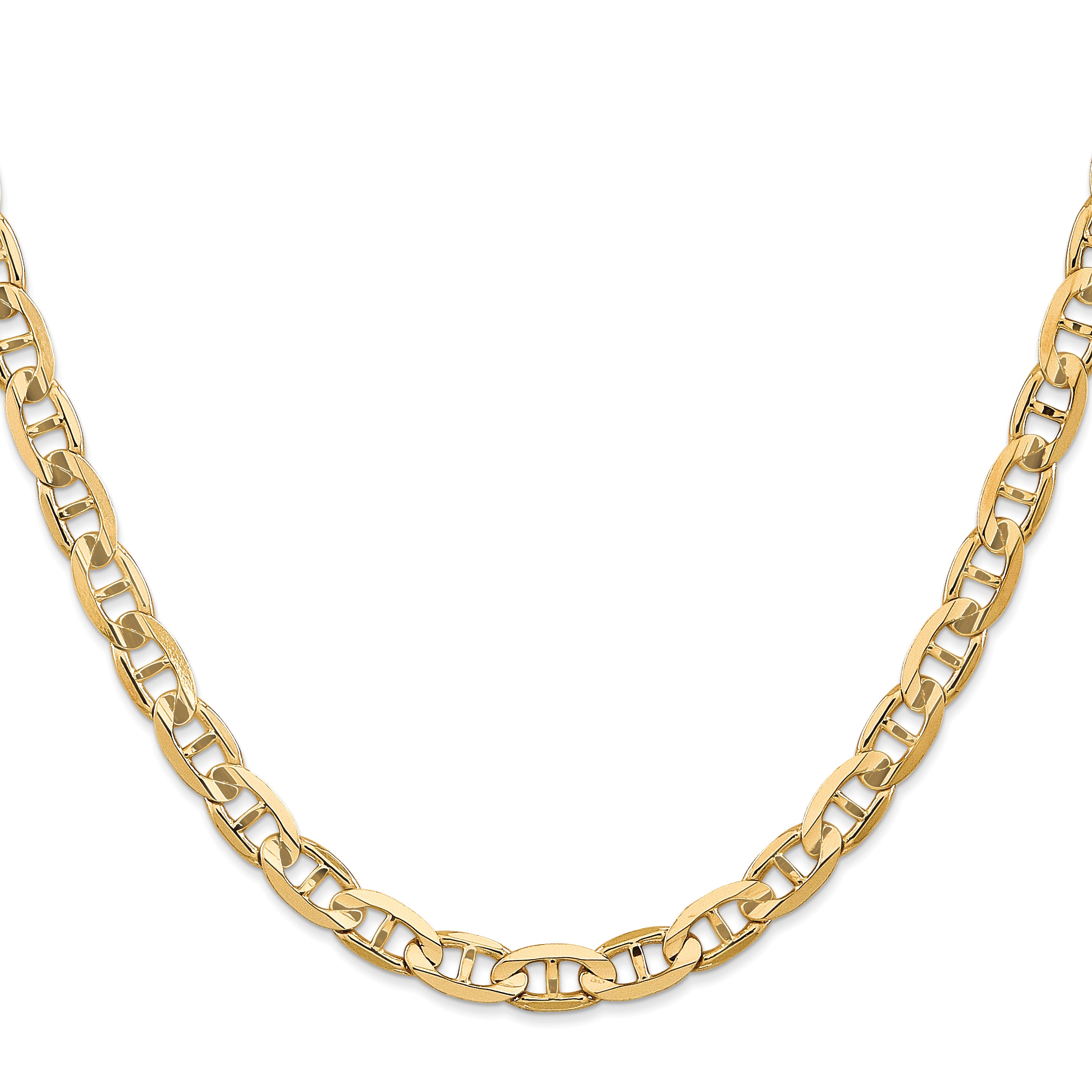 14K 26 inch 6.25mm Concave Anchor with Lobster Clasp Chain