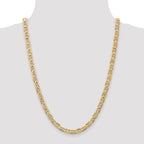 14K 24 inch 6.25mm Concave Anchor with Lobster Clasp Chain