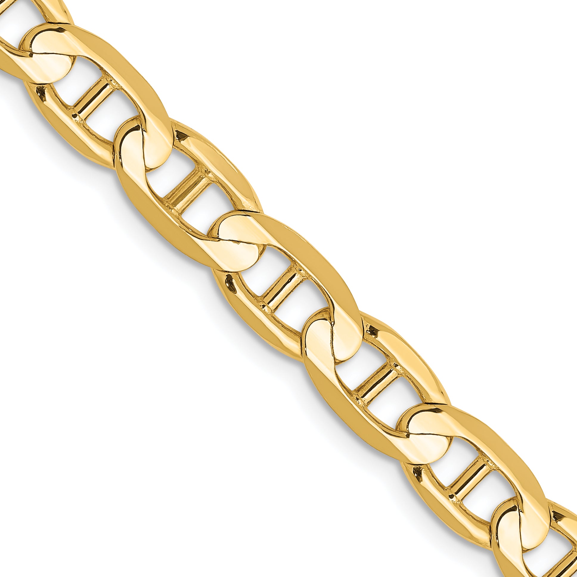 14K 26 inch 6.25mm Concave Anchor with Lobster Clasp Chain