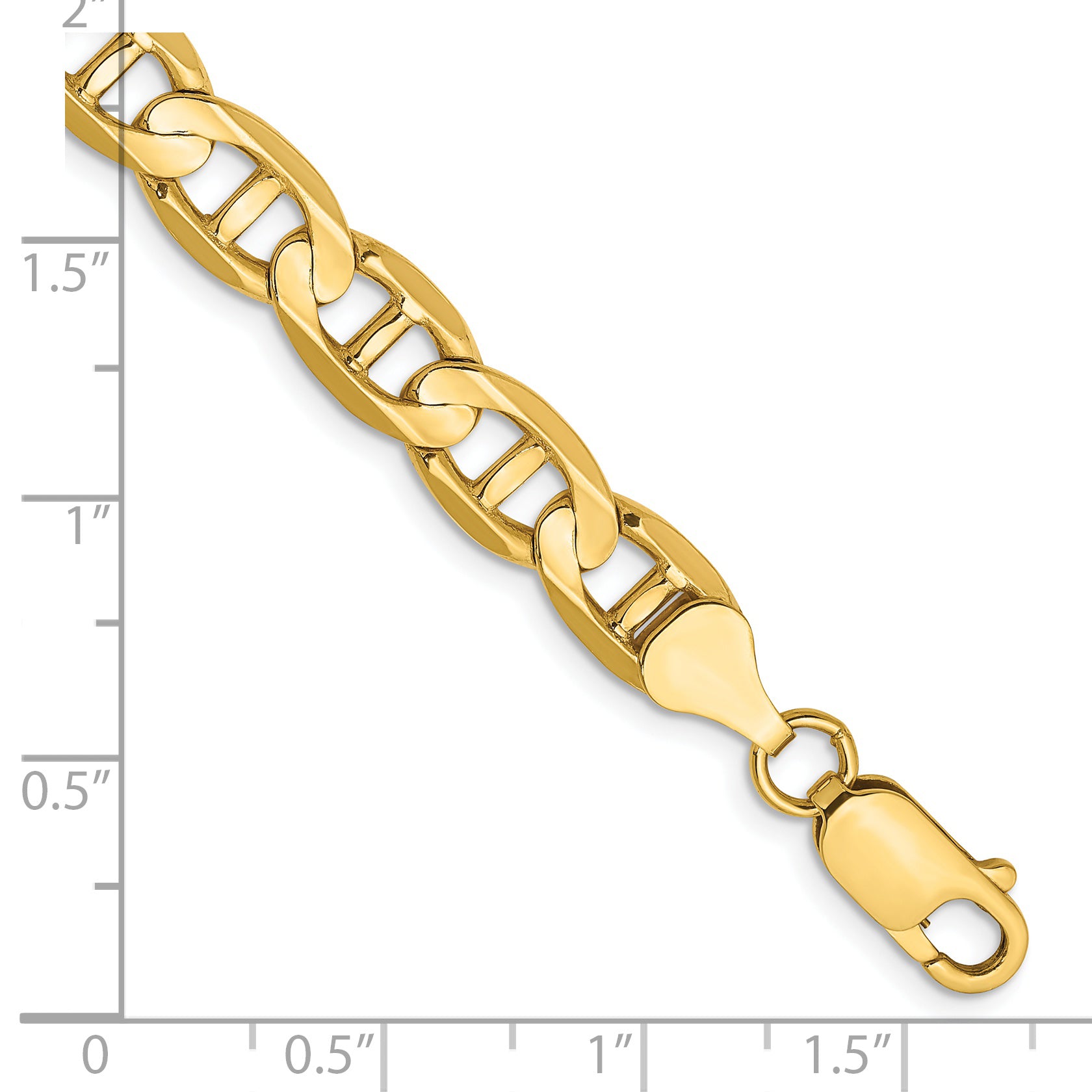 Concave Anchor Chain in 14K Yellow Gold, 7mm Secondary image