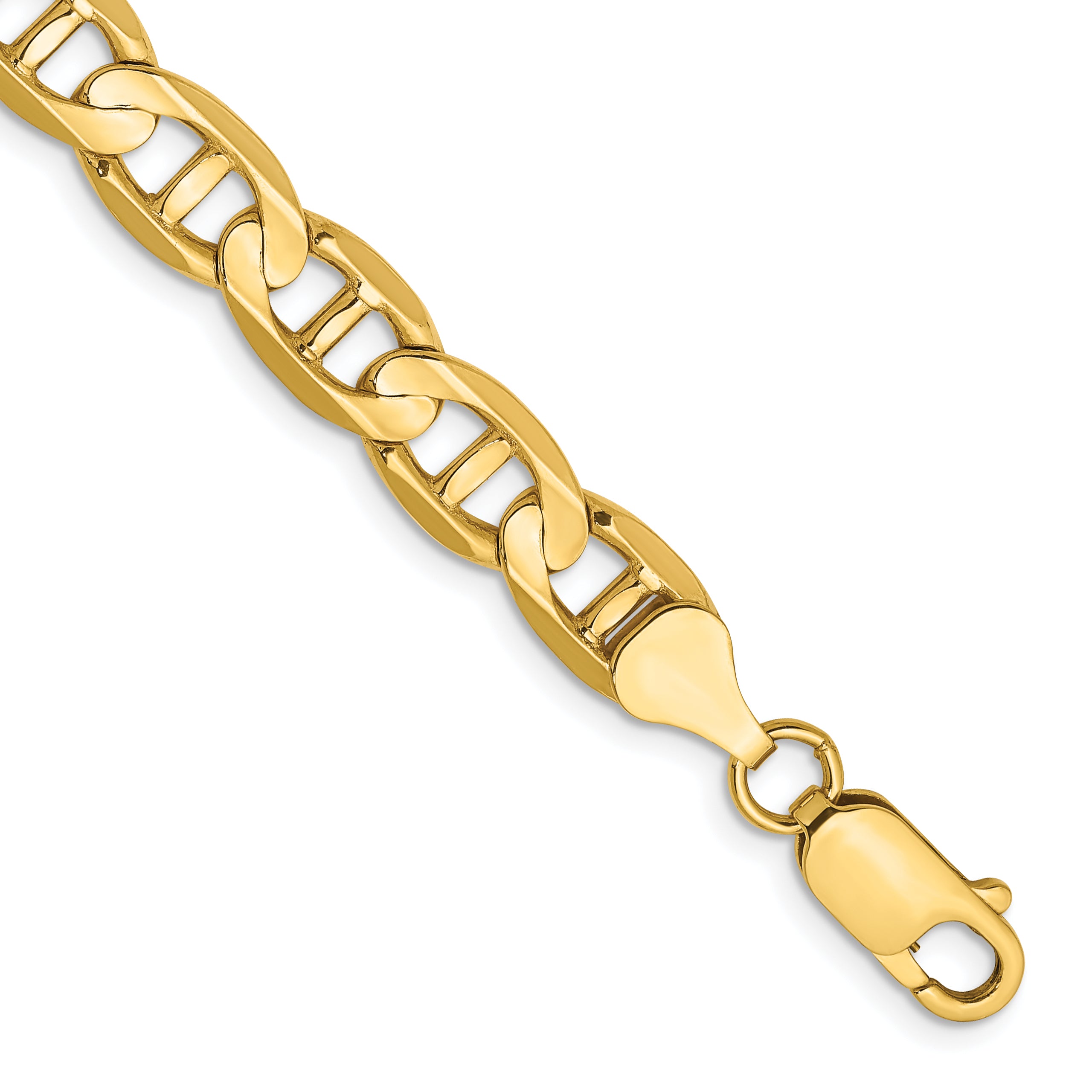 14K 9 inch 7mm Concave Anchor with Lobster Clasp Chain Main image