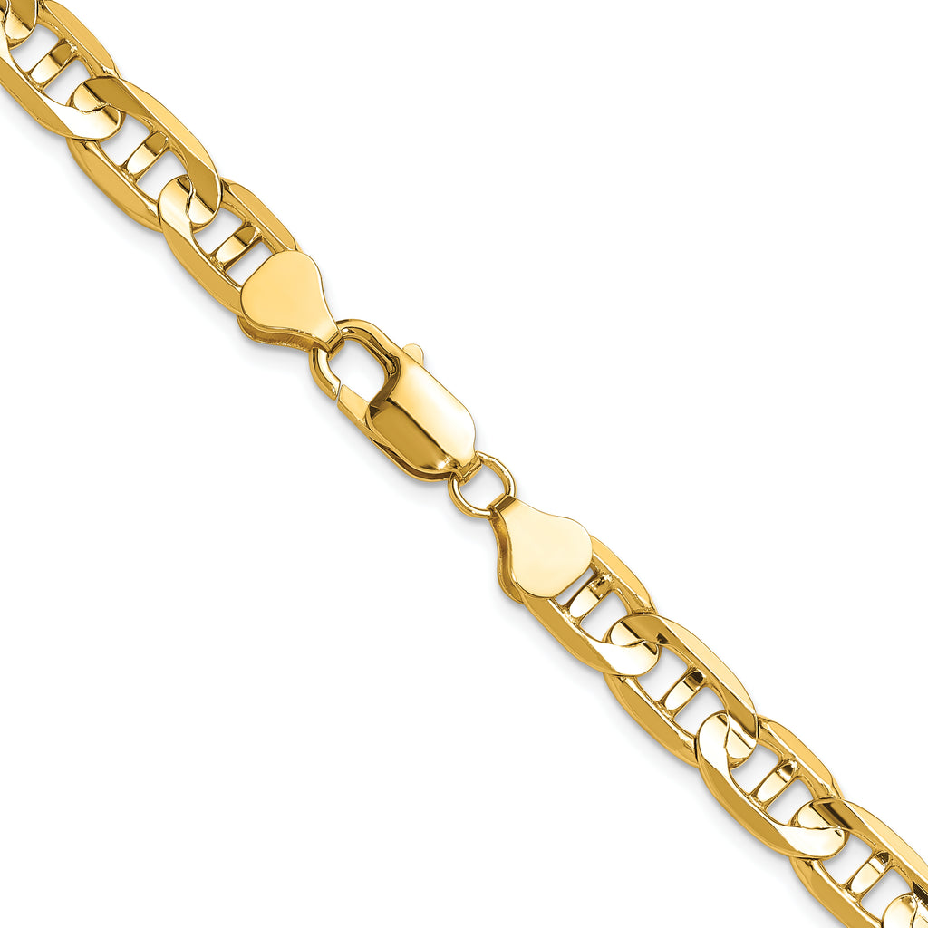 8.0mm 14K Yellow Gold Concave Anchor Chain - Sophia Jewelers