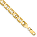14K Yellow Gold Solid Anchor Chain Necklace 8mm