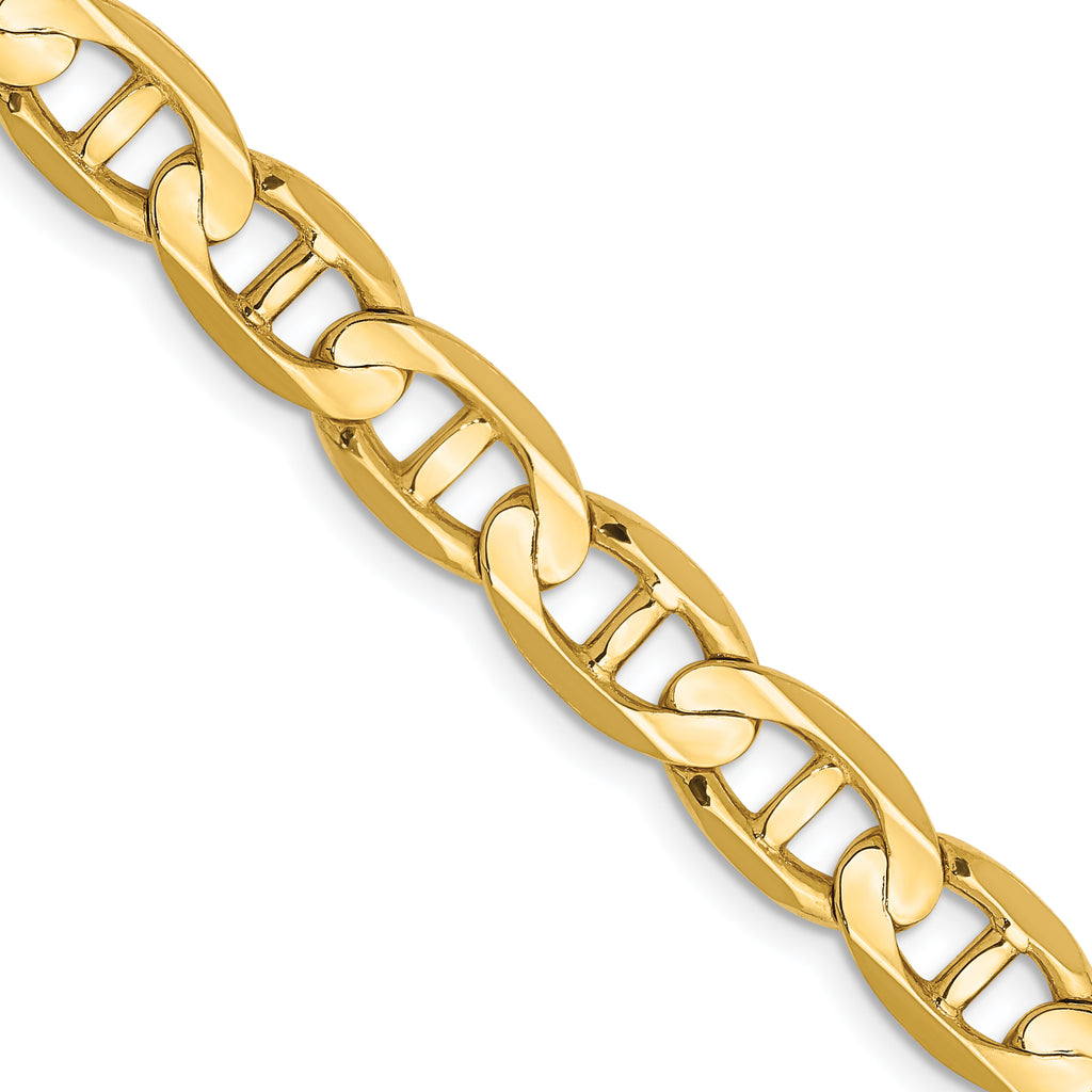 8.0mm 14K Yellow Gold Concave Anchor Chain - Sophia Jewelers