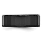 Chisel Ceramic Black Faceted 8mm Polished Beveled Edge Band