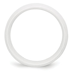 Chisel Ceramic White 8mm Polished Band