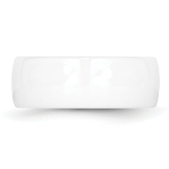 Chisel Ceramic White 8mm Polished Band