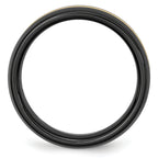 Chisel Ceramic Black with14k Gold Polished Inlay 8mm Band - Sophia Jewelers