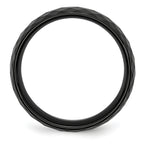 Chisel Ceramic Black Faceted 7.5mm Polished Band