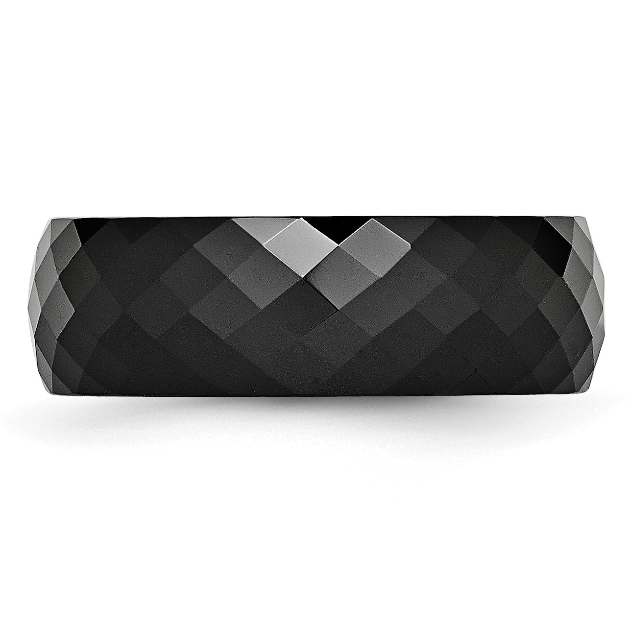 Chisel Ceramic Black Faceted 7.5mm Polished Band