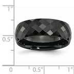 Chisel Ceramic Black Faceted 7.5mm Polished Band