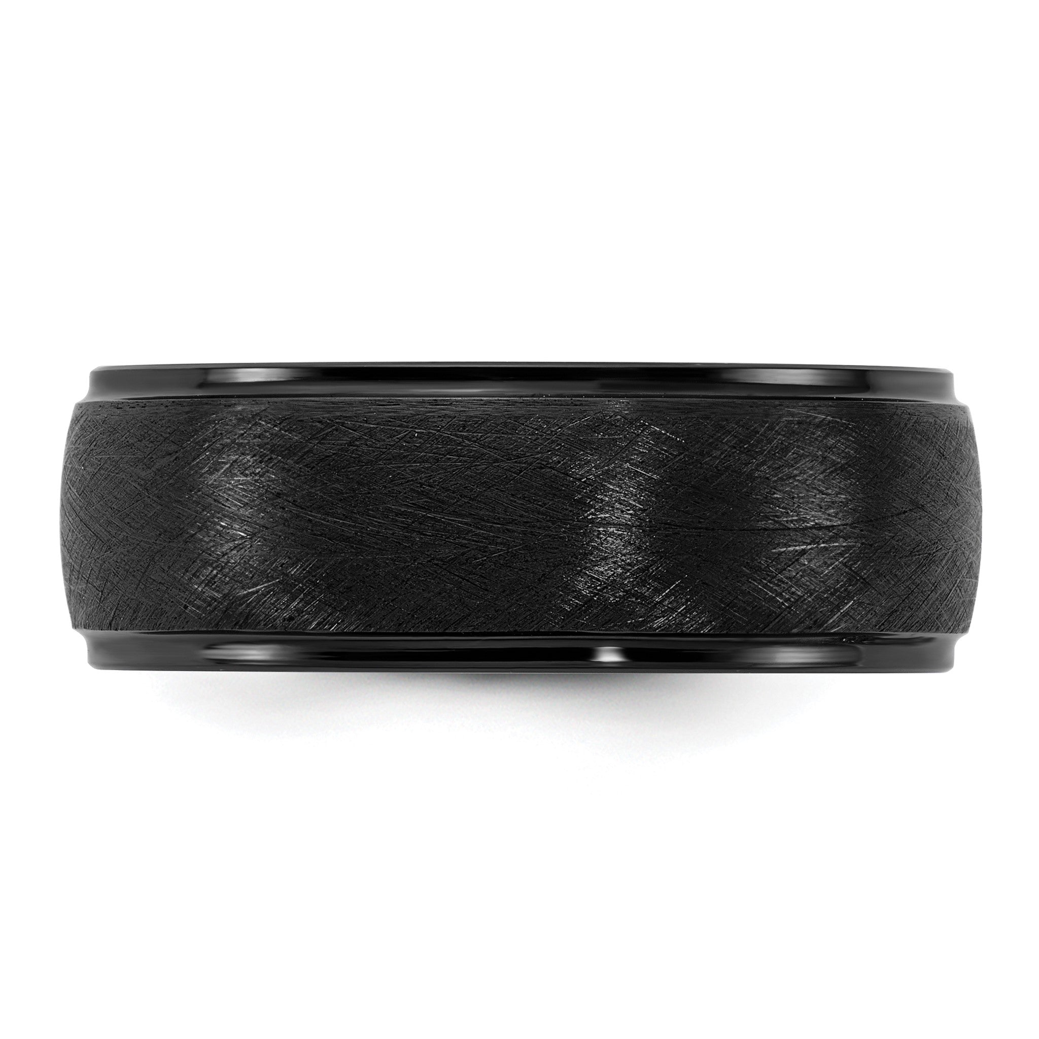 Scratch-Finish Band in Black Ceramic, 8mm, Size 7–13 Secondary image