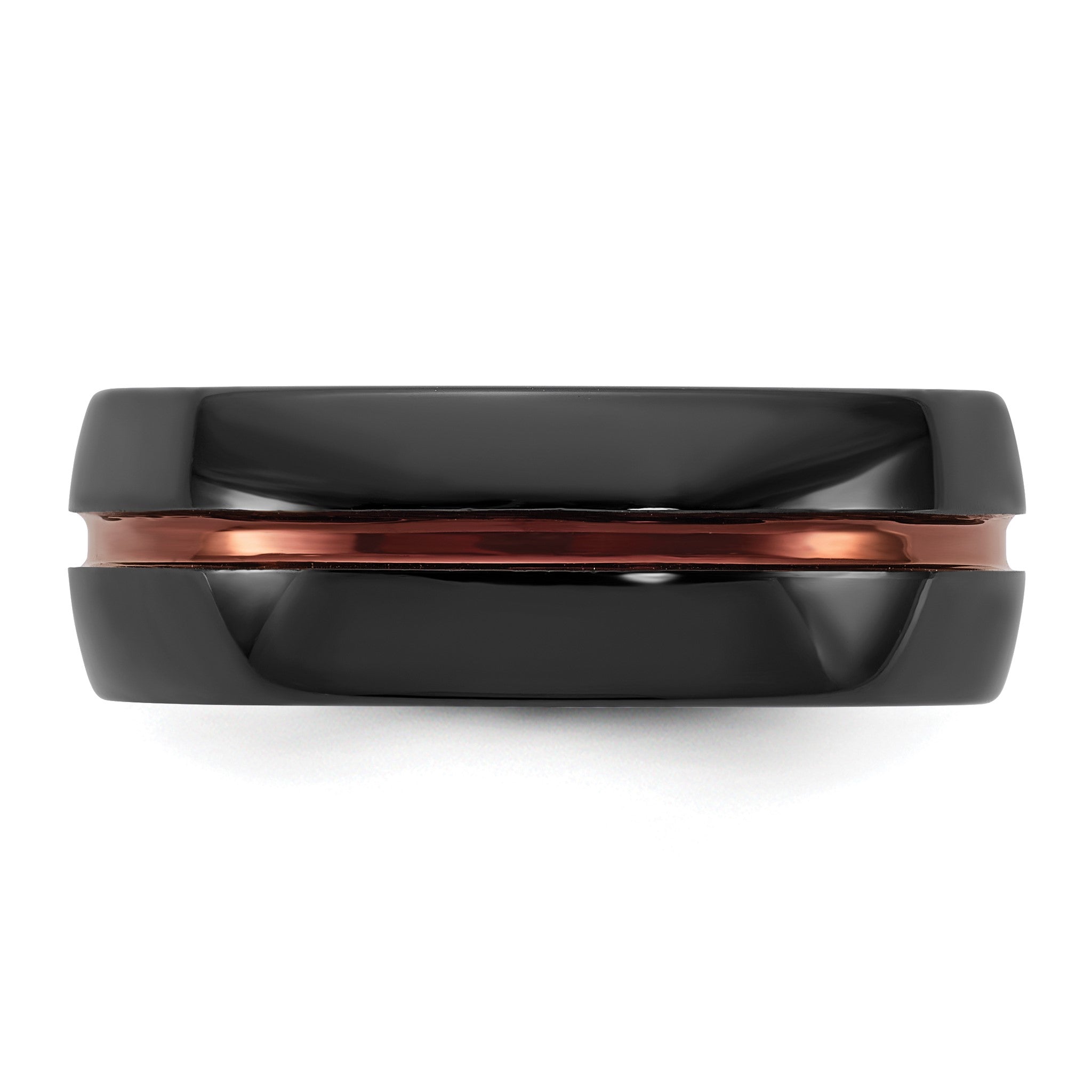 Men's Two-Tone Wedding Band in Black Ceramic & Bronze, 8mm, Size 7–13 Secondary image