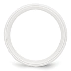 Chisel Ceramic White Faceted 8mm Polished Band