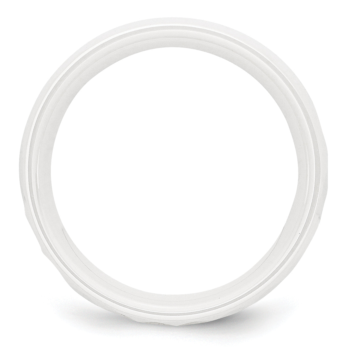 Chisel Ceramic White Faceted 8mm Polished Band