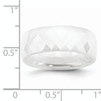 Chisel Ceramic White Faceted 8mm Polished Band