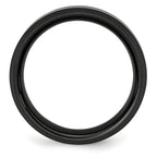 Chisel Ceramic Black Beveled Edge 8mm Brushed and Polished Band - Sophia Jewelers