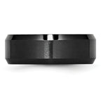 Chisel Ceramic Black Beveled Edge 8mm Brushed and Polished Band - Sophia Jewelers