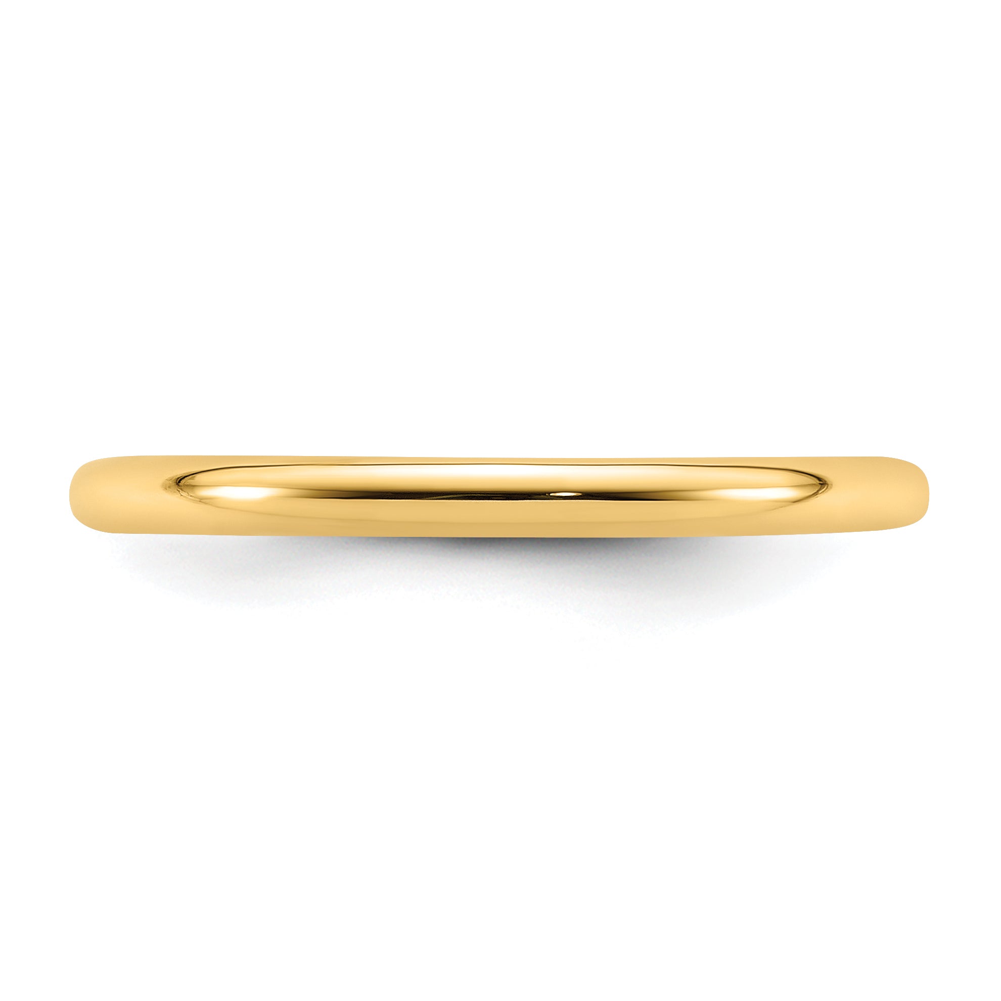 14K Yellow Gold Domed Comfort-Fit Wedding Band 2mm