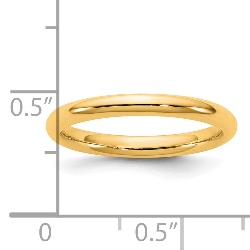 14KY 2.5mm Standard Comfort Fit Band Size 14