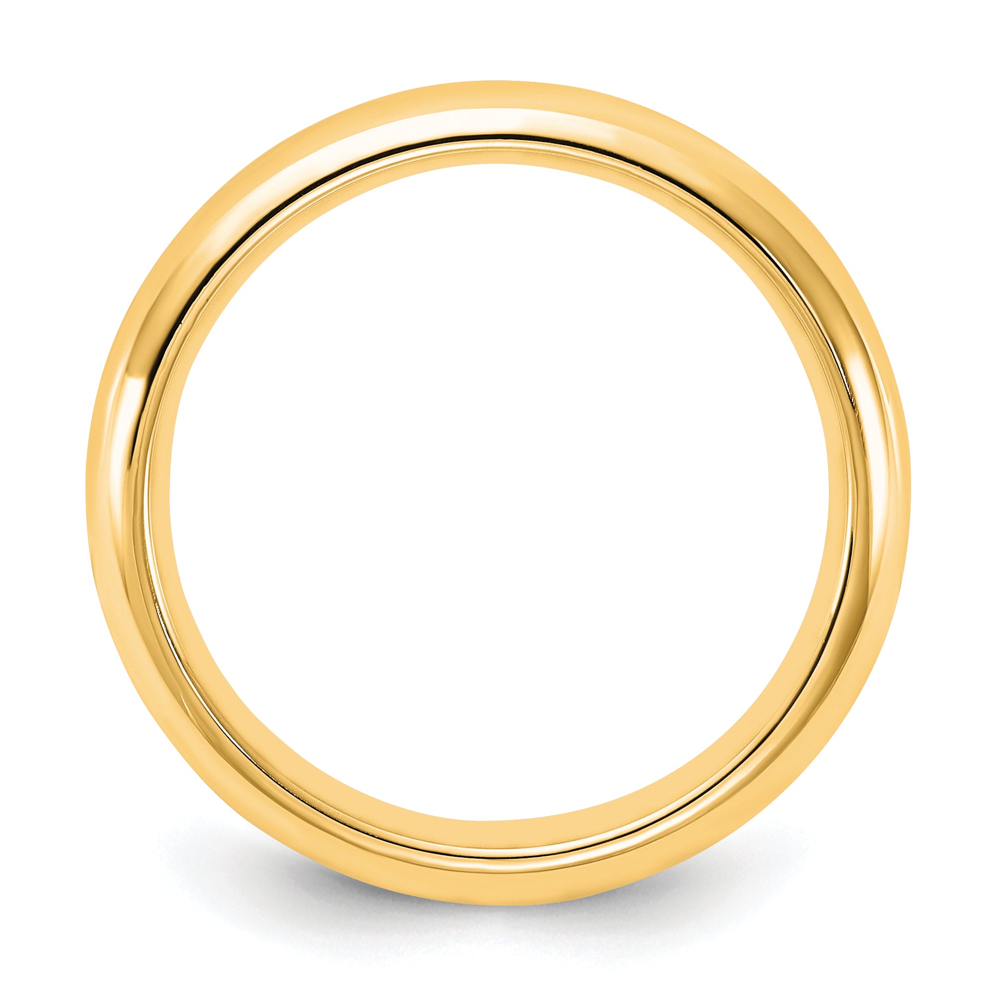 14k Yellow Gold 4mm Standard Weight Comfort Fit Wedding Band Size 14