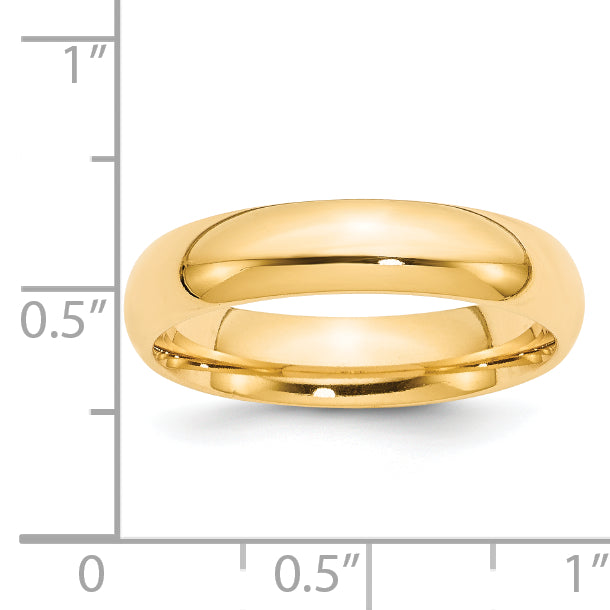 14k Yellow Gold 5mm Standard Weight Comfort Fit Wedding Band Size 14