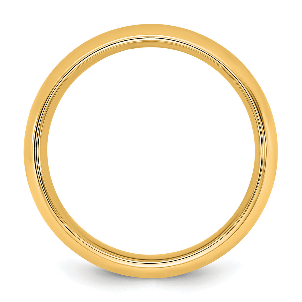14K Yellow Gold Domed Comfort-Fit Wedding Band 5.5mm