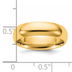 14K Yellow Gold Domed Comfort-Fit Wedding Band 5.5mm