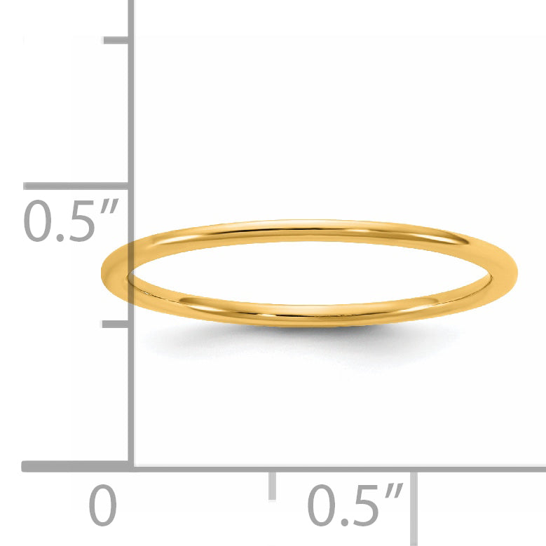 1.0mm 14K Yellow Gold Lightweight Comfort Fit Wedding Band - Sophia Jewelers