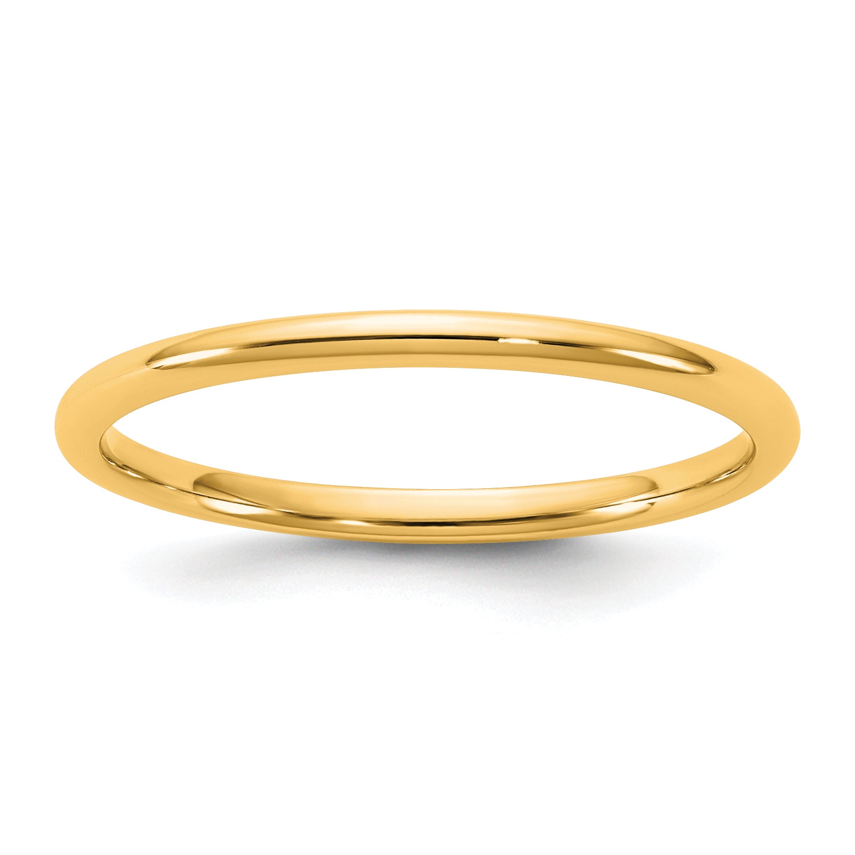 14K Yellow Gold Domed Comfort-Fit Wedding Band 1.5mm
