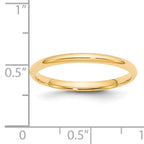 2.0mm 14K Yellow Gold Lightweight Comfort Fit Wedding Band - Sophia Jewelers