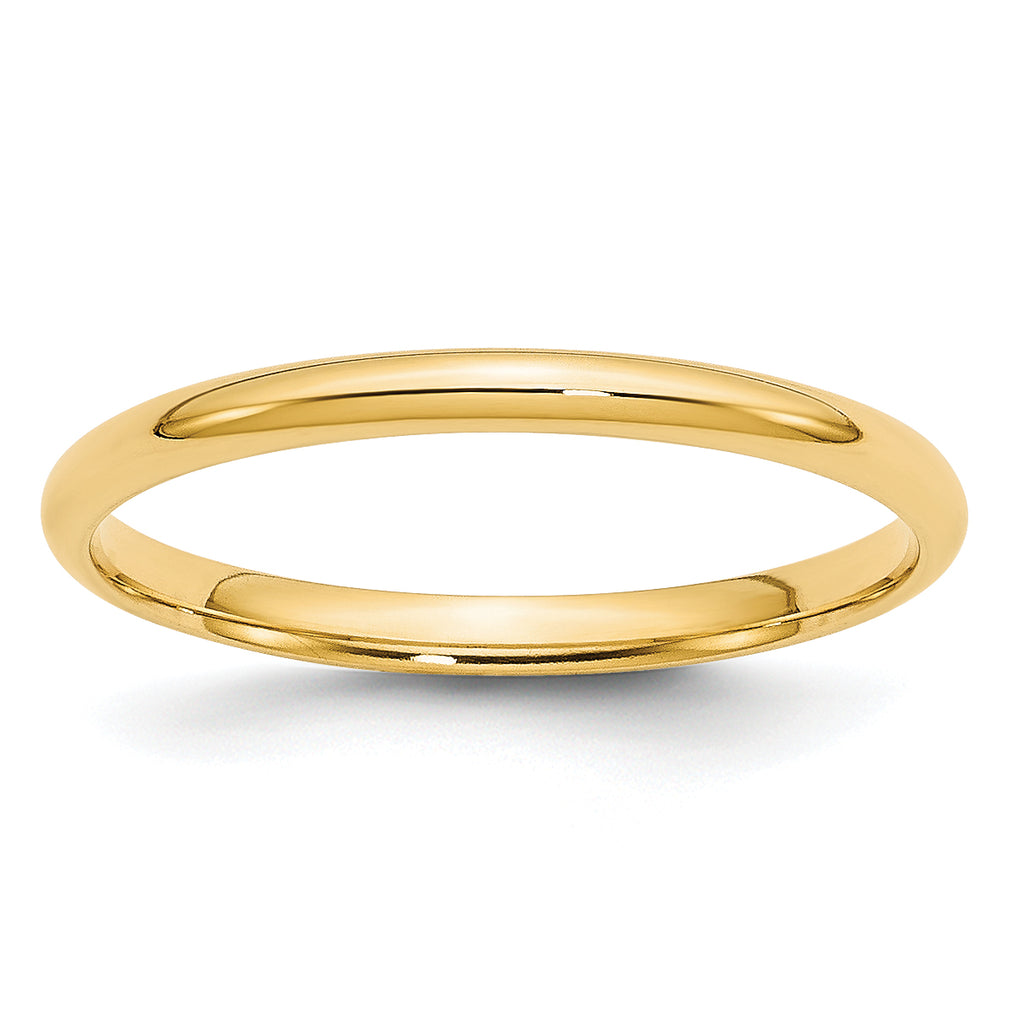 2.0mm 14K Yellow Gold Lightweight Comfort Fit Wedding Band - Sophia Jewelers