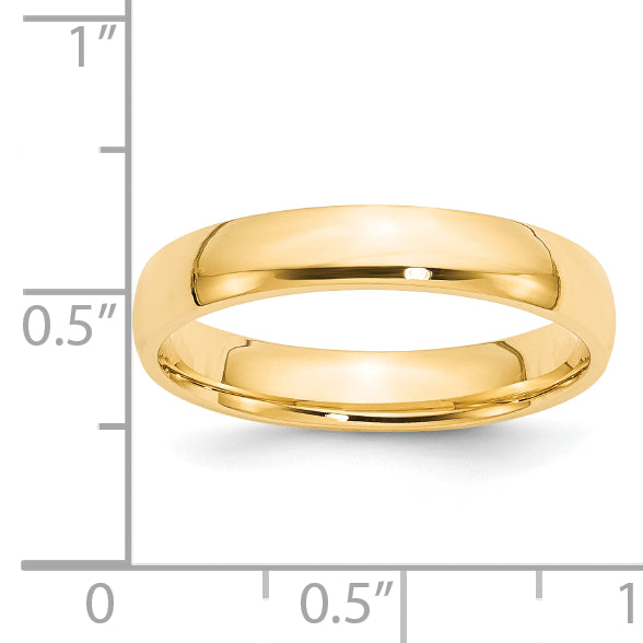 14k Yellow Gold 4mm Lightweight Comfort Fit Wedding Band Size 14