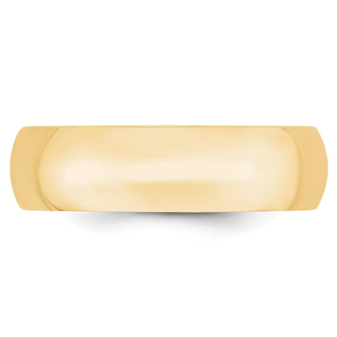 14K Yellow Gold Domed Comfort-Fit Wedding Band 6mm