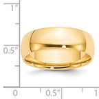 7.0mm 14K Yellow Gold Lightweight Comfort Fit Wedding Band - Sophia Jewelers