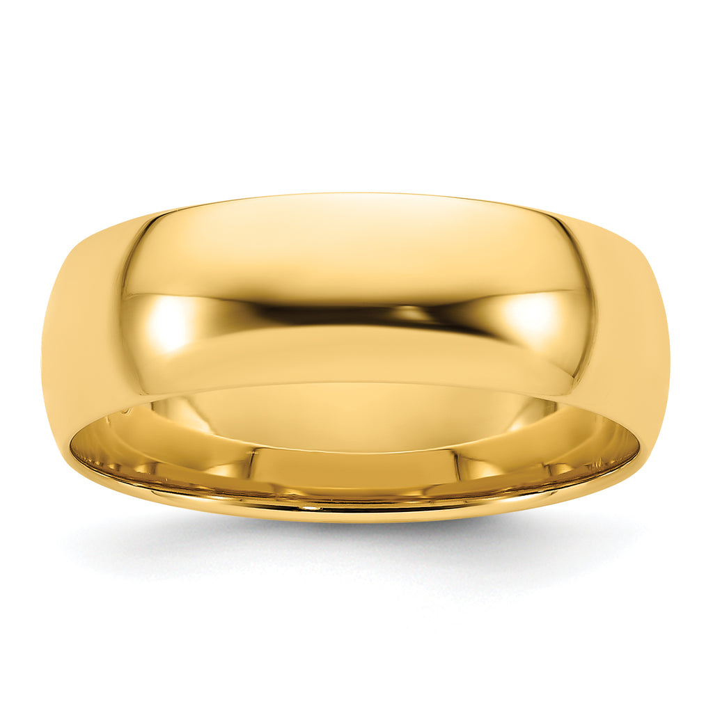 7.0mm 14K Yellow Gold Lightweight Comfort Fit Wedding Band - Sophia Jewelers