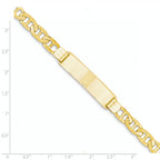 14k Polished Solid Chain/Solid Plate Anchor Link 37x10mm Plate 8 inch ID Bracelet