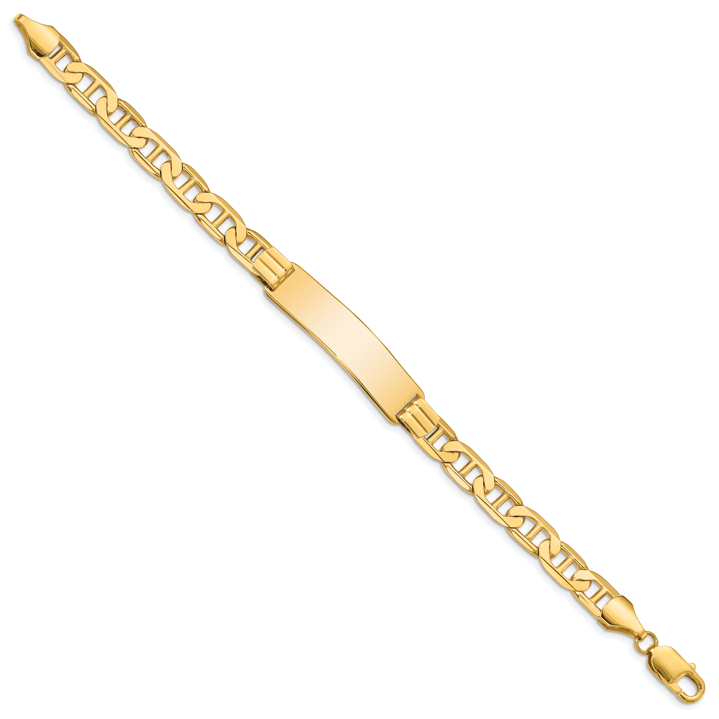 14k Polished Solid Chain/Solid Plate Anchor Link 37x10mm Plate 8 inch ID Bracelet Secondary image