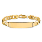 14k Polished Solid Chain/Solid Plate Anchor Link 37x10mm Plate 8 inch ID Bracelet