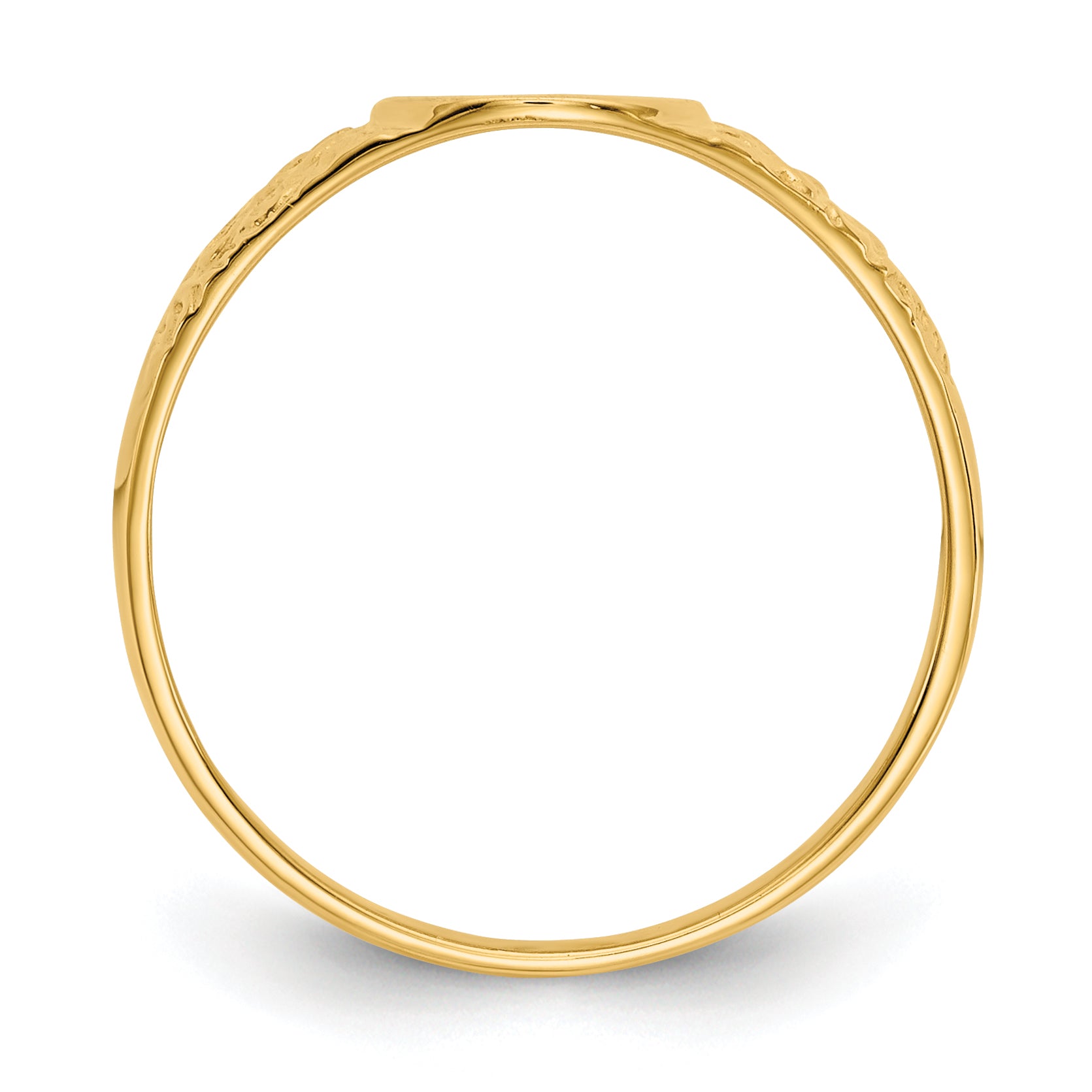 14k 7.0x8.0mm Closed Back Signet Ring Secondary image