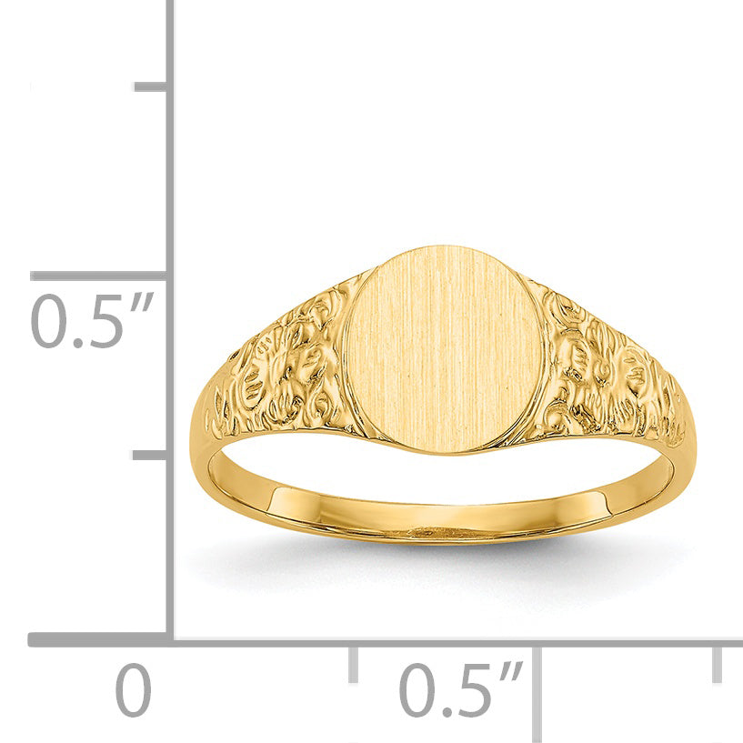 14k 7.0x8.0mm Closed Back Signet Ring