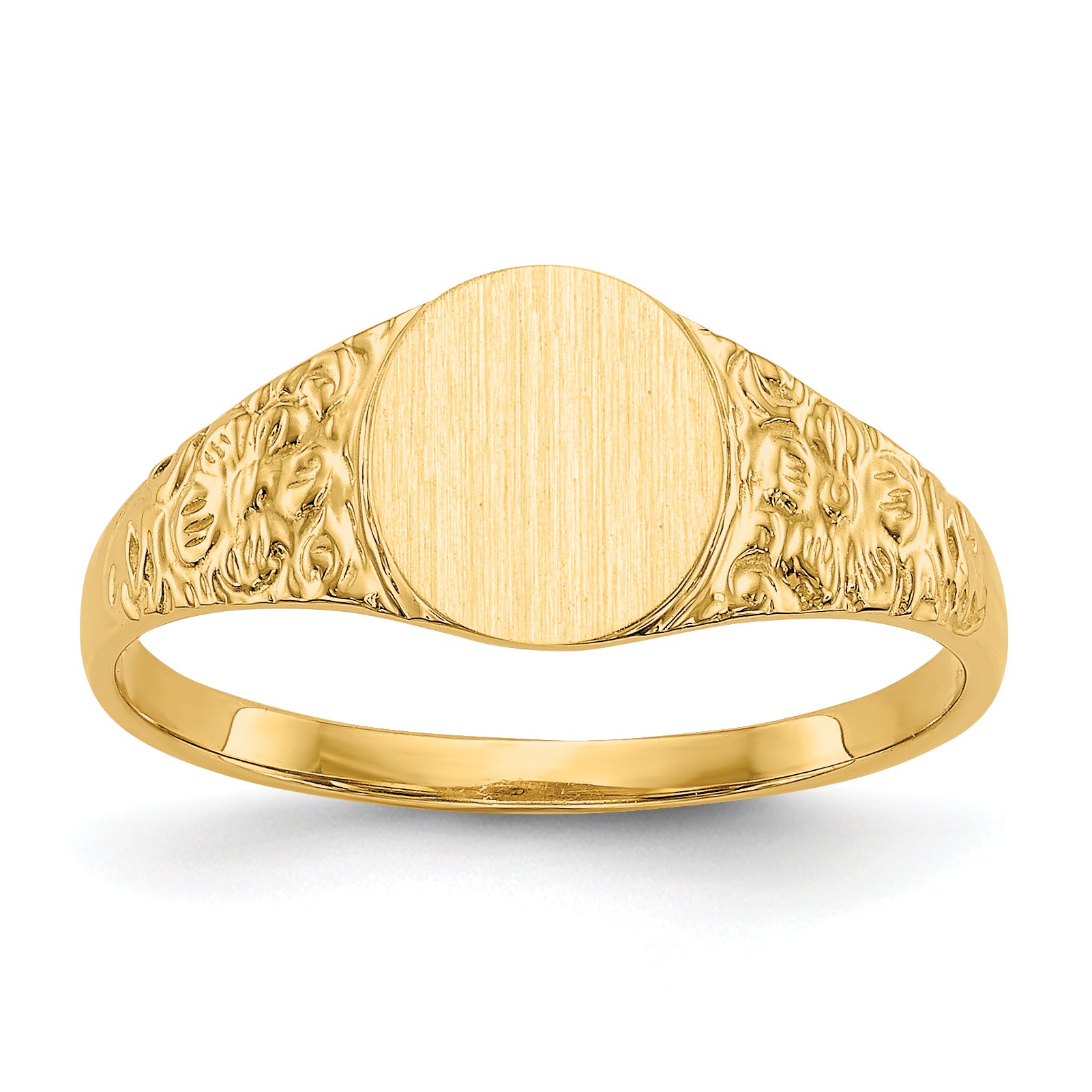10K 8.0x7.0mm Closed Back Signet Ring