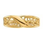 10K Polished Filigree Ring - view 5